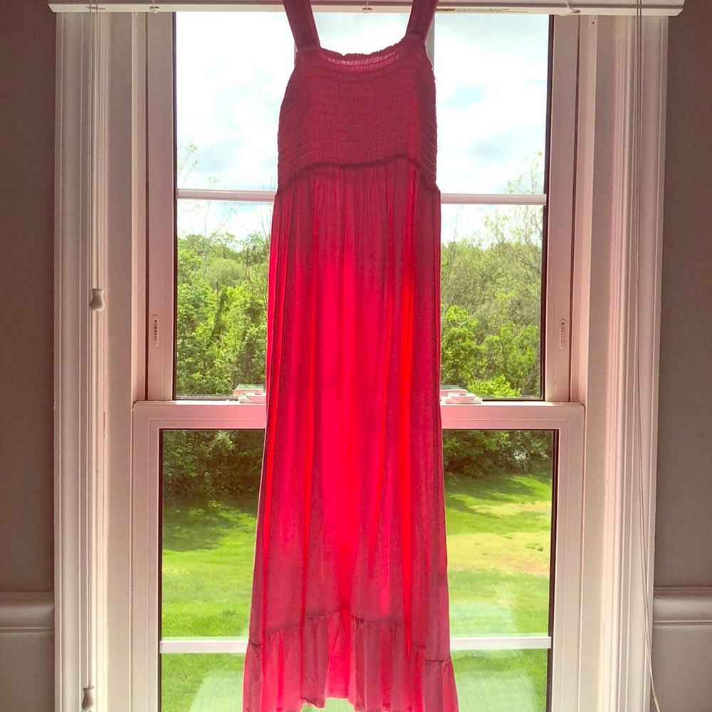 Pink Thick Strapped Maxi Dress